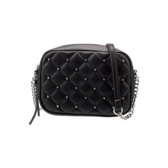 Rebecca Minkoff Black Quilted Crossbody Bag With Silver Studs & Chain Strap - Picture 1 of 5
